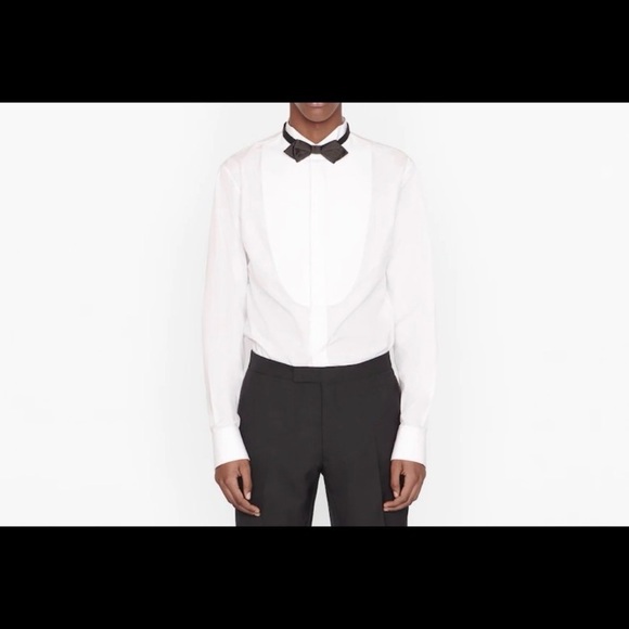 Dior Other - Vintage Christian Dior Monsieur Pleated Tuxedo Shirt White Sz 16/33 French Cuff